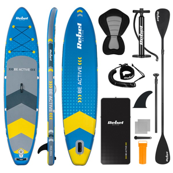 Placa gonflabilă stand up paddle sup rebel active, 350 cm, capacitate 170 kg, albastru