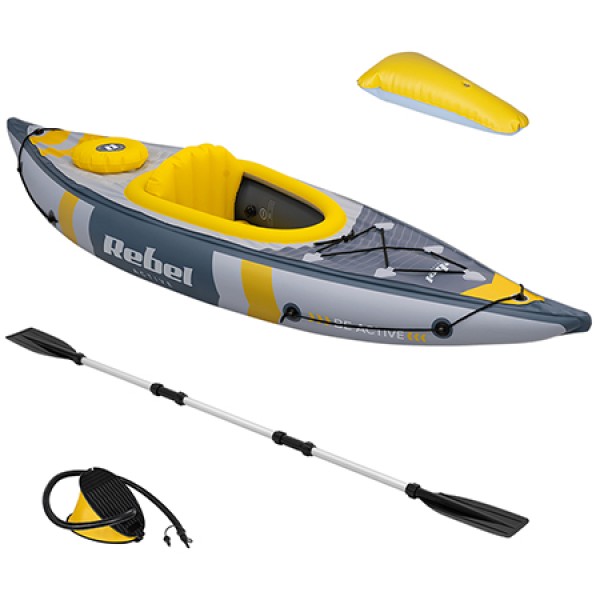 Caiac gonflabil rebel active 282 cm, 3 camere, scaun detașabil, pompă inclusă Caiac gonflabil rebel active 282 cm, 3 camere, scaun detașabil, pompă inclusă