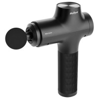 Pistol de masaj profesional Rebel Active RBA-6004, 60W, 6 trepte de viteza, 8 accesorii, Acumulator 1800 mAh, Autonomie 4h, Negru