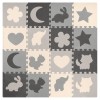 Covoraș educativ puzzle 150x150cm cu ramă rebel - spumă eva, impermeabil