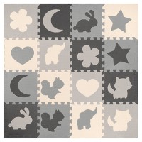 Covoraș educativ puzzle 150x150cm cu ramă rebel - spumă eva, impermeabil