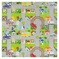 Covoraș educativ puzzle mașini rebel 120x120cm din spumă eva
