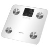 Cântar corporal electronic inteligent Sencor, Max 180 kg, Analiză corporală, Memorie 12 utilizatori, Alb