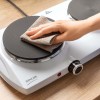 Plita electrica portabila Sencor, 2500W, 2 arzătoare din fonta, ideala pentru camping/bucatarie, Alb