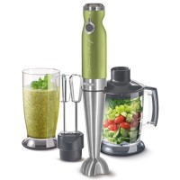 Blender vertical 4-în-1 Sencor, 1200W, 20 viteze, Turbo, accesorii incluse, Verde/Inox