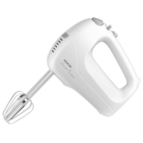 Mixer de mana Sencor, mixer manual, 200 W, 5 trepte de viteza cu Turbo, set 2 teluri si 2 carlige pentru aluat, Alb Mixer de mana Sencor, mixer manual, 200 W, 5 trepte de viteza cu Turbo, set 2 teluri si 2 carlige pentru aluat, Alb