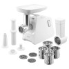 Masina de tocat carne Sencor, 1400W, Capacitate 100 kg/h, 3 Site, Accesoriu carnati/Kubbe, Razatoare inclusa, Alb