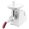Masina de tocat carne Sencor, 1400W, Capacitate 100 kg/h, 3 Site, Accesoriu carnati/Kubbe, Razatoare inclusa, Alb
