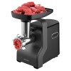 Masina de tocat carne electrica Sencor, 2100W, 1.7 kg/min, Accesorii feliere si razuire, Accesoriu carnati si kubbe, 3 Site, Negru