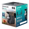 Masina de tocat carne electrica Sencor, 2100W, 1.7 kg/min, Accesorii feliere si razuire, Accesoriu carnati si kubbe, 3 Site, Negru