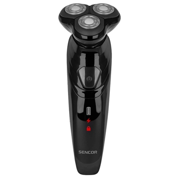 Aparat de ras rotativ negru sencor - 1 oră autonomie, lame inox