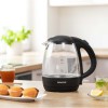 Fierbător electric sencor 1.2l 2200w din sticlă borosilicată neagră