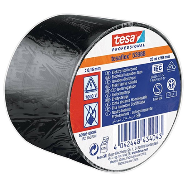 Banda izolatoare negru 50mm 25m tesa - accesorii de mentenanță