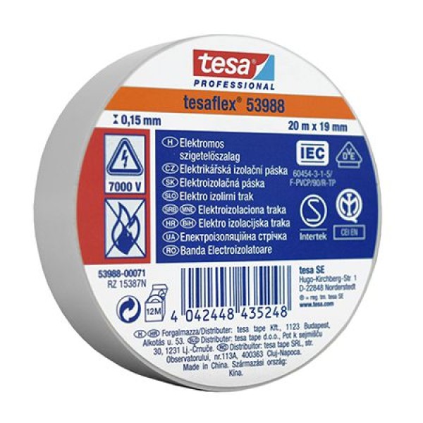 Banda izolatoare tesaflex 20m alb - set de 10 bucăți