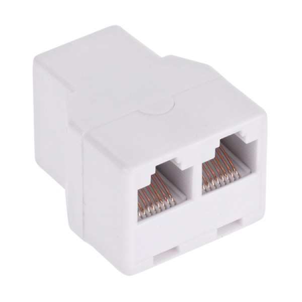 Adaptor 8p8c mama 2 x 8p8c mama alb - conectivitate fiabilă