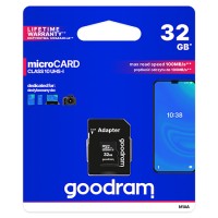 MICROSD CARD 32GB GOODRAM CLASA 10 UHS-I CU ADAPTOR