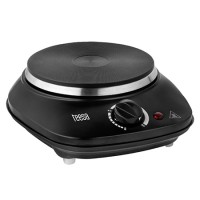 Plita electrica de banc Teesa, Putere 1000W, Arzator din fonta, Indicator luminos, Ideala pentru camping sau terasa, Neagra