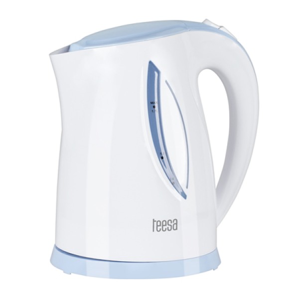 Fierbător electric cordless 1.7l teesa, alb/albastru, 2200w