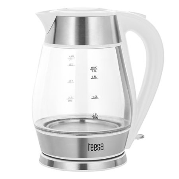 Fierbător electric cordless 1.7l teesa cu oțel inoxidabil și funcție de oprire automată