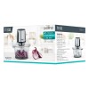 Tocator electric de bucatarie Teesa, Putere 400W, Bol mare din Sticla 1.5L, 4 Lame din Inox pe doua niveluri, 2 Viteze, Pentru legume, carne, nuci, Negru/Argintiu