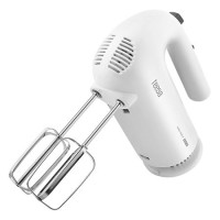 Mixer de mana Teesa, 400 W, 5 viteze, Functie Turbo, Cutie depozitare cablu, 2 teluri, 2 carlige framantare, Alb