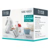 Mixer de mana Teesa, 400 W, 5 viteze, Functie Turbo, Cutie depozitare cablu, 2 teluri, 2 carlige framantare, Alb