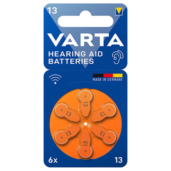 BATERII AUDITIVE 13 BLISTER 6 VARTA