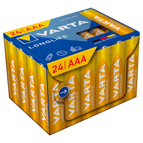 BATERIE ALCALINA LONGLIFE LR03 BLISTER 24 BUC VARTA