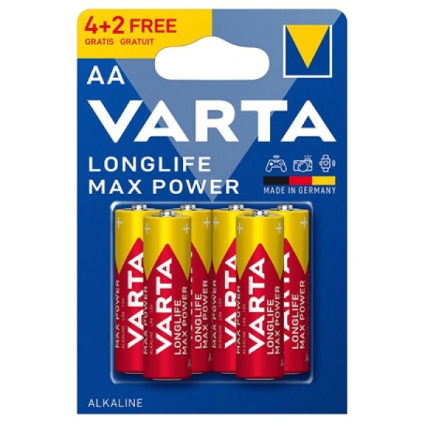 BATERIE ALCALINA MAX POWER LR06 BLISTER 6 BUC VARTA