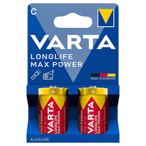 BATERIE ALCALINA MAX POWER LR14 BLISTER 2 BUC VARTA