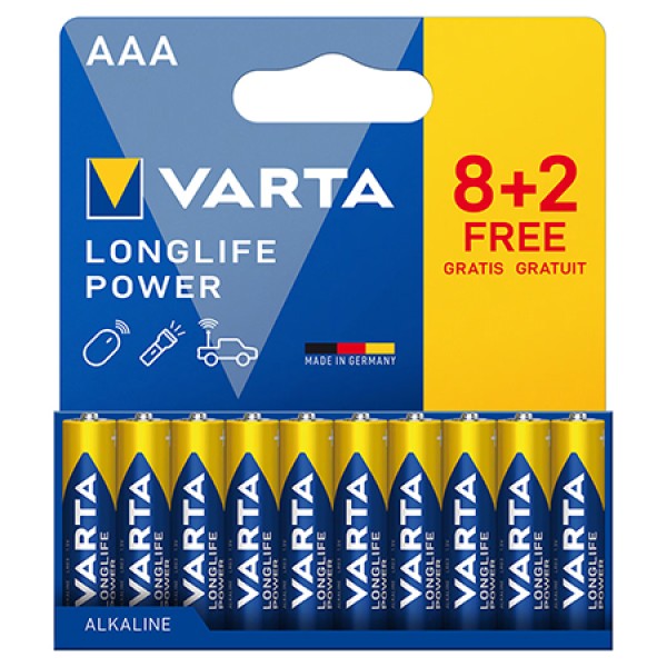 BATERIE ALCALINA LONGLIFE POWER LR03 BLISTER 12B VARTA