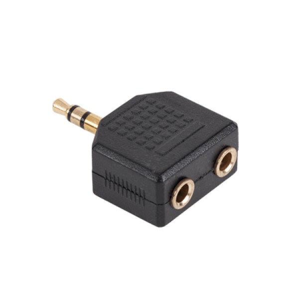 Adaptor 3.5st tata-2x3.5st mama gold - conectivitate stereo premium