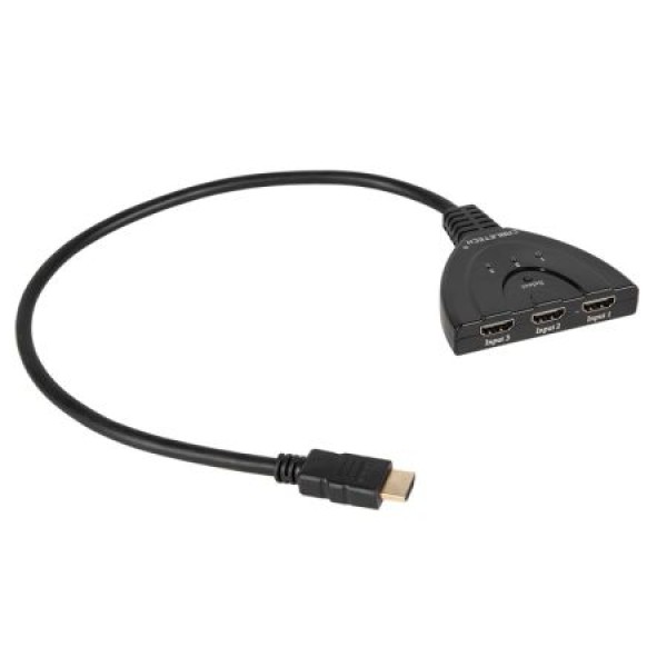 Adaptor hdmi cablu 3 intrari 1 iesire - splitter pentru echipamente audio-video Adaptor hdmi cablu 3 intrari 1 iesire - splitter pentru echipamente audio-video