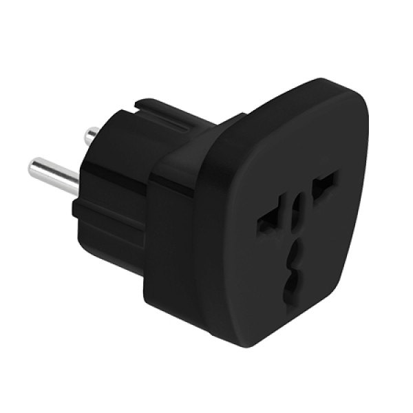 Adaptor tensiune universal negru – conector ac/dc versatil