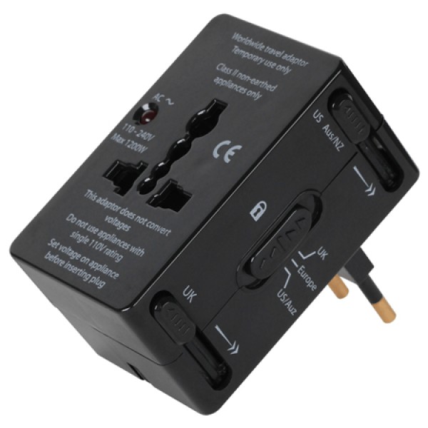Adaptor tensiune universal - ideal pentru călătorie, standard multinational