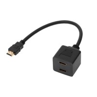 Adaptor hdmi tata - 2 hdmi mama 30cm pentru conectare duală