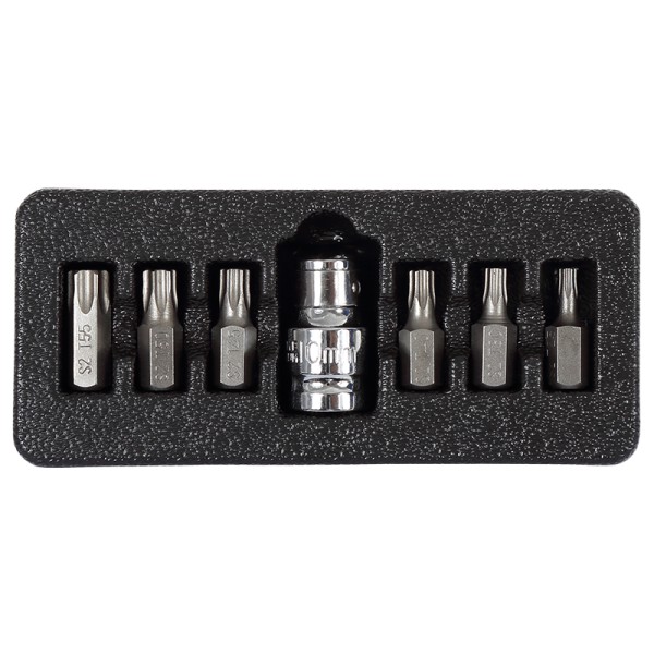 SET VARFURI TORX CU ORIFICIU CR-VA S2 - 7P. SET VARFURI TORX CU ORIFICIU CR-VA S2 - 7P.