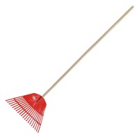 GREBLA PLASTIC CU MANER LEMN 130CM / 20 DINTI