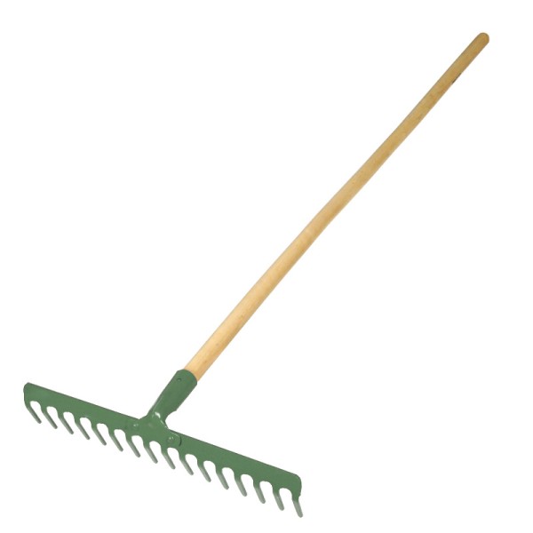 GREBLA METALICA CU MANER LEMN 130CM / 18 DINTI