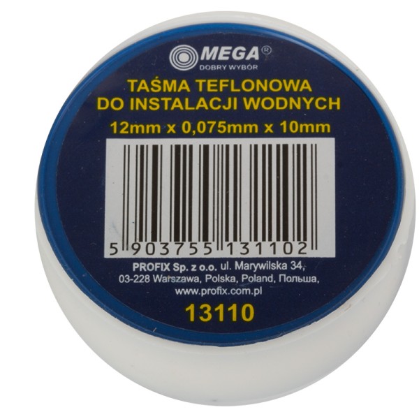BANDA TEFLON PENTRU APA 12X0.075MM / 10M BANDA TEFLON PENTRU APA 12X0.075MM / 10M