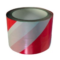 Banda avertizare bicolora rosu-alb 75mm x 100m pentru constructii