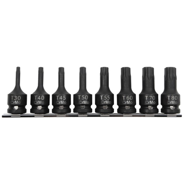 TRUSA TUBULARE IMPACT CU VARF TORX T30-T80 - 8P.