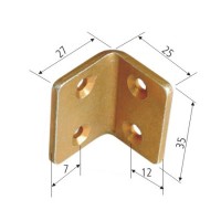 COLTAR METALIC DREPTUNGHIULAR 35/25X27MM