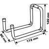 CARLIG PERETE TIP-U DUBLU 12MM / 12X17.2CM/9CM / 10KG CARLIG PERETE TIP-U DUBLU 12MM / 12X17.2CM/9CM / 10KG