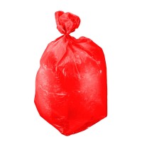 SACI MENAJ POLIETILENA 120L / ROSU, 10/SET