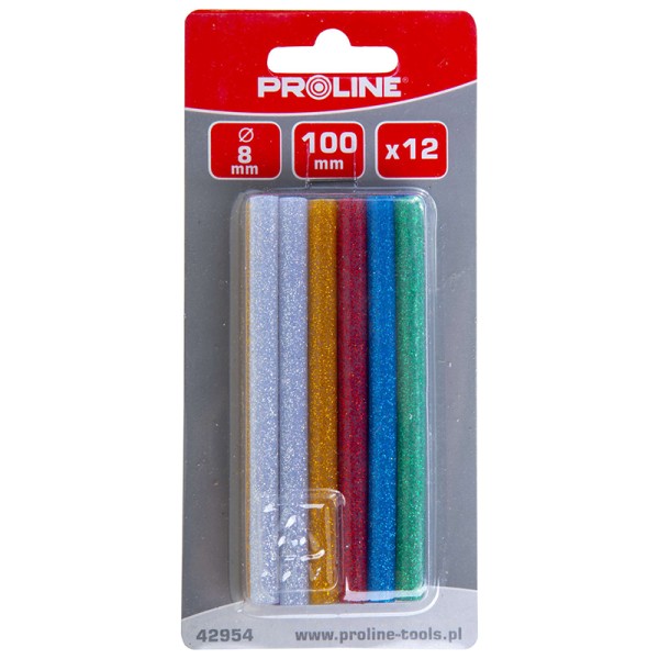 Baghete silicon sclipici 8x100mm - 12/set pentru lipire