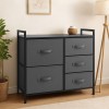 COMODA 5 SERTARE TEXTILE / 83X29X77CM - ANTRACIT/NEGRU