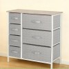 COMODA 7 SERTARE TEXTILE / 63X31X73CM - GRI/ALB COMODA 7 SERTARE TEXTILE / 63X31X73CM - GRI/ALB