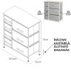 COMODA 7 SERTARE TEXTILE / 63X31X73CM - GRI/ALB COMODA 7 SERTARE TEXTILE / 63X31X73CM - GRI/ALB