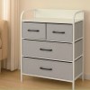 COMODA 4 SERTARE TEXTILE / 58X29X79CM - GRI/ALB